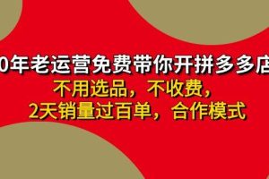 拼多多 最新合作开店日收4000+两天销量过百单，无学费、老运营代操作、…