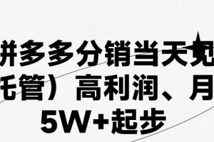 最新拼多多模式日入4K+两天销量过百单，无学费、 老运营代操作、小白福…