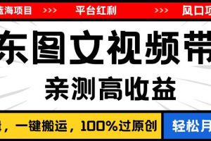 2024最新蓝海项目，逛逛京东图文视频带货，无需剪辑，月入20000+